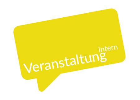 Dieses Bild zeigt eine Sprechblase mit Veranstaltungen-intern