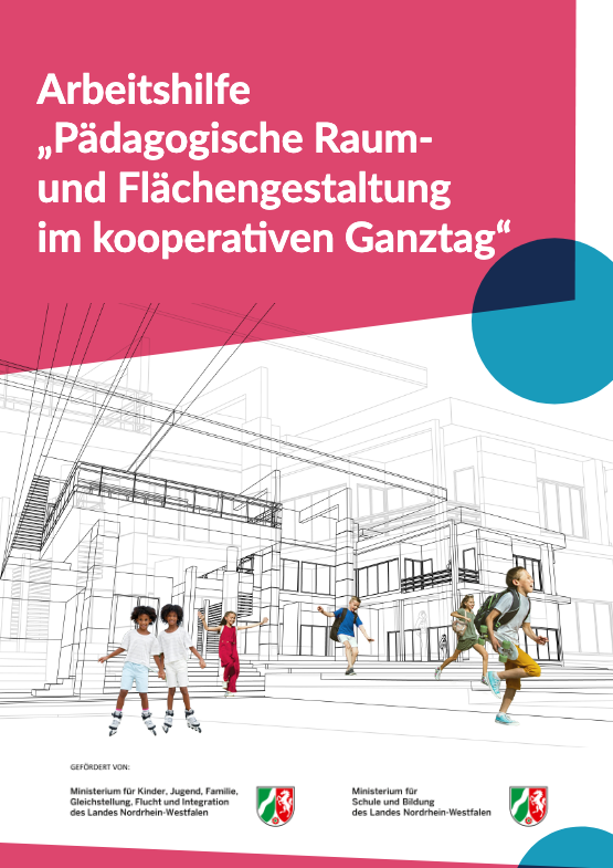 Das Bild zeigt die Titelseite der Broschüre mit spielenden Kindern.